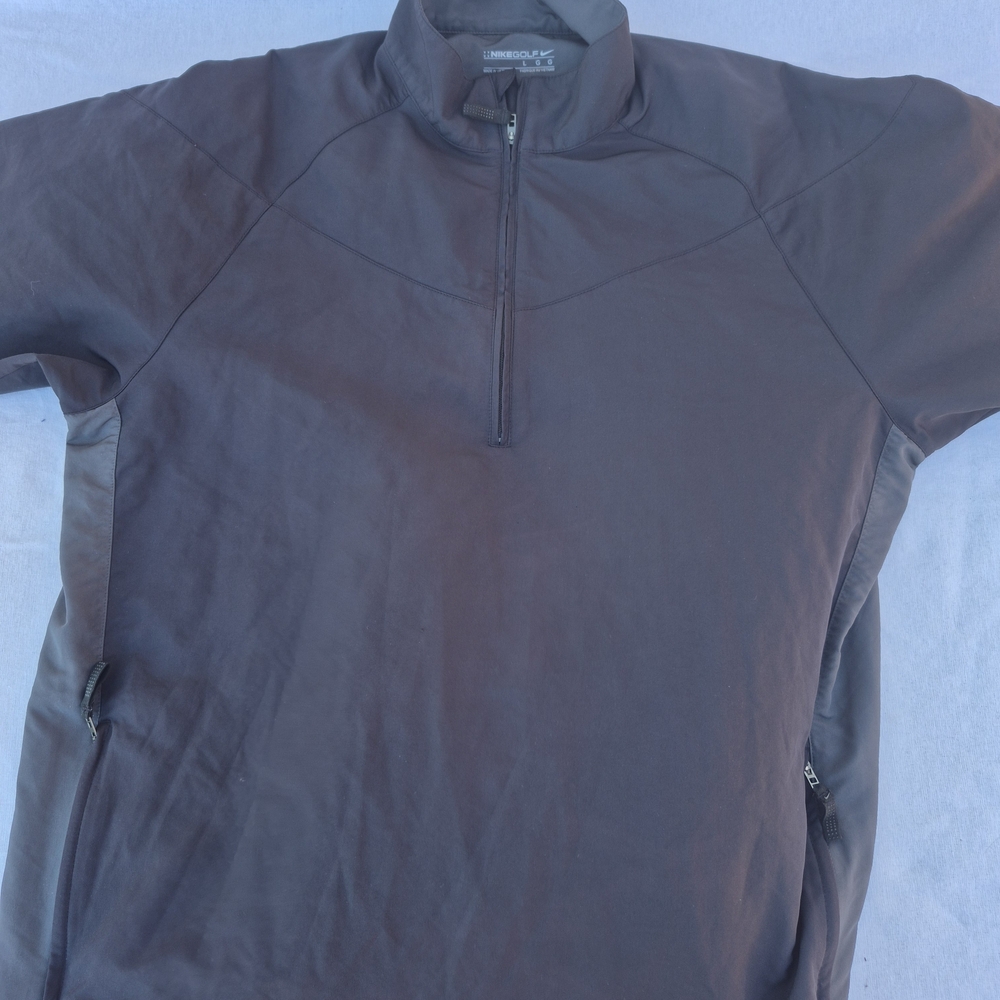 Men's Nike Golf Short Sleeve Black Zip Up Size Large Used Fair